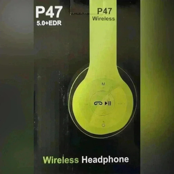 Foldable Lime Green P47 Wireless Headphones - Picture 1 of 1